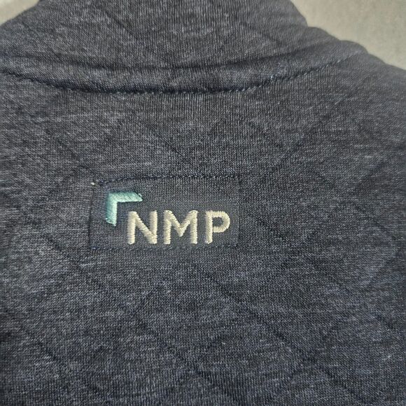 New Marine Layer Womens Medium Corbet Quilted Vest Navy Pockets Logo - Picture 10 of 10